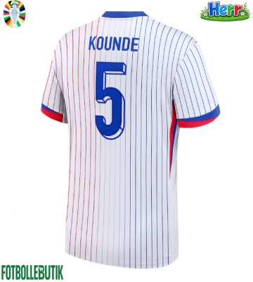 Frankrike Jules Kounde #5 Bortatröja EM 2024 Kortärmad